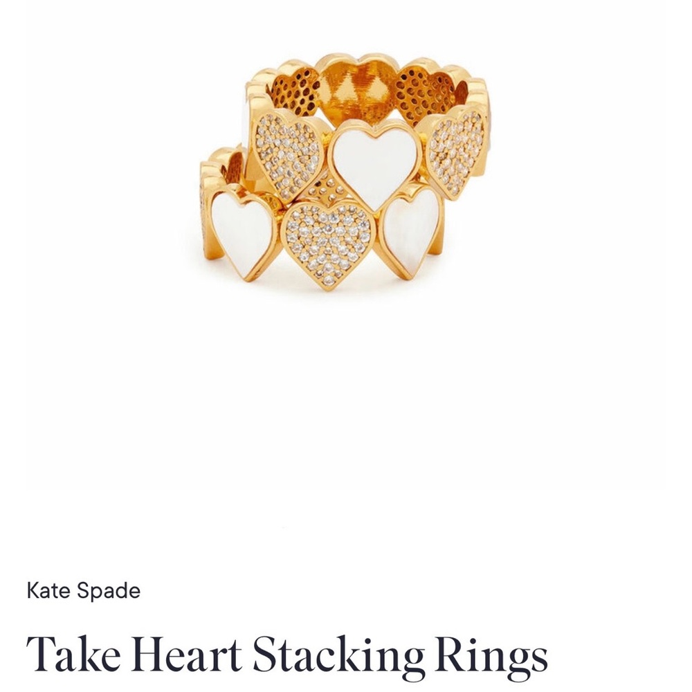 Kate Spade Take heart stacking ring  size 8